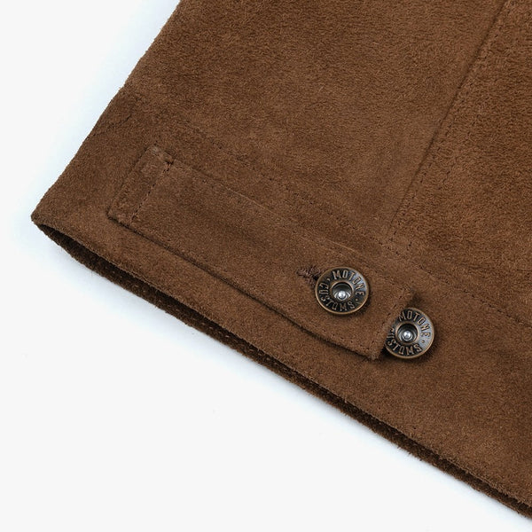 Motone ROUGHNECK Reverse Suede Trucker Jacket (Otter Brown) - Extra La