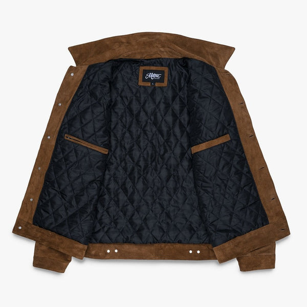 Motone ROUGHNECK Reverse Suede Trucker Jacket (Otter Brown) - Extra La