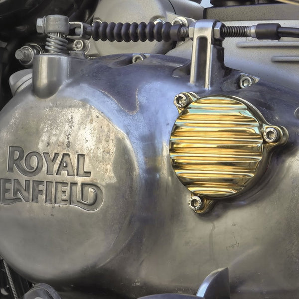 Motone RE 350 Oil Filter Cover UJ - Ribbed BRASS