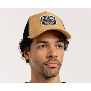 Motone SANDDUNE Trucker Cap - Sand Suede Custom Patch