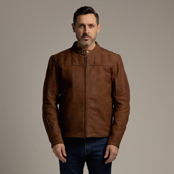 Motone Shogun Leather Jacket (Mahogany) - Extra Large Size: Extra Larg