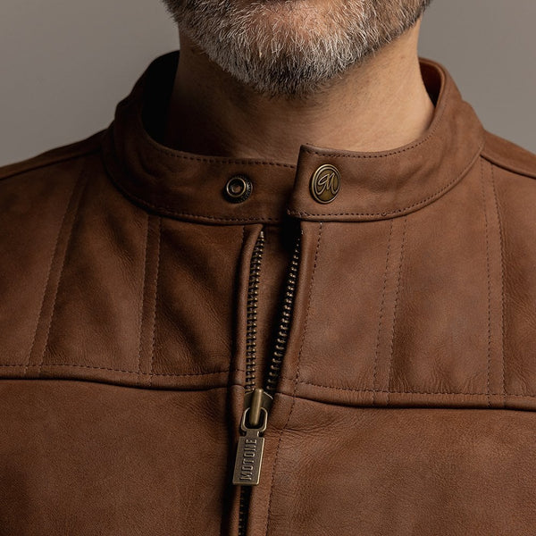 Motone Shogun Leather Jacket (Mahogany) - Extra Large Size: Extra Larg