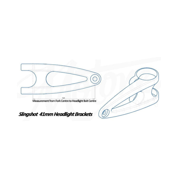 Motone Slingshot Custom Headlight Brackets 41mm - Black