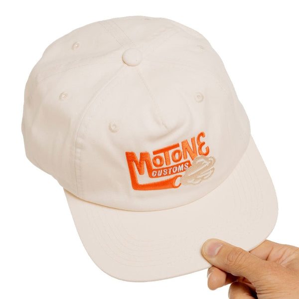 Motone SMOKE 5-Panel Cap - Ecru (Off White) Cotton Twill