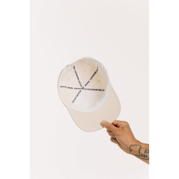 Motone SMOKE 5-Panel Cap - Ecru (Off White) Cotton Twill