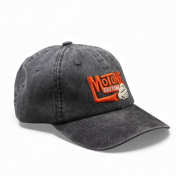 Motone SMOKER - 6-Panel Vintage Cap - Black Washed Cotton