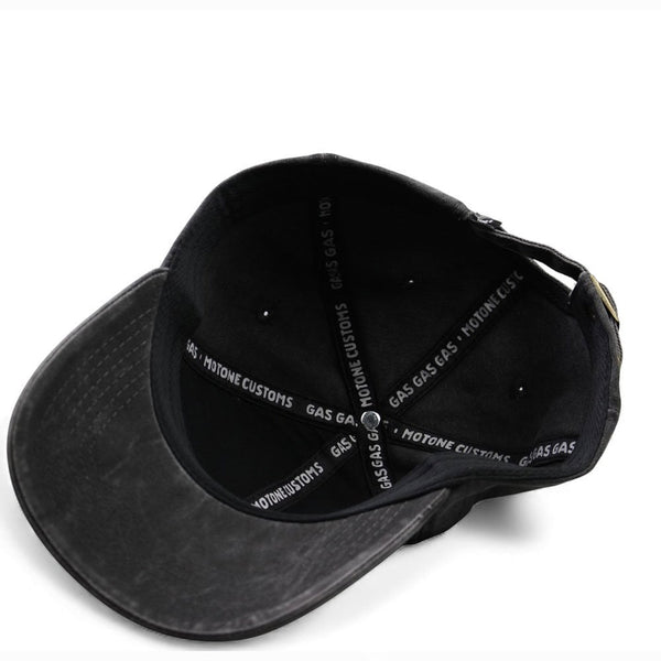 Motone SMOKER - 6-Panel Vintage Cap - Black Washed Cotton