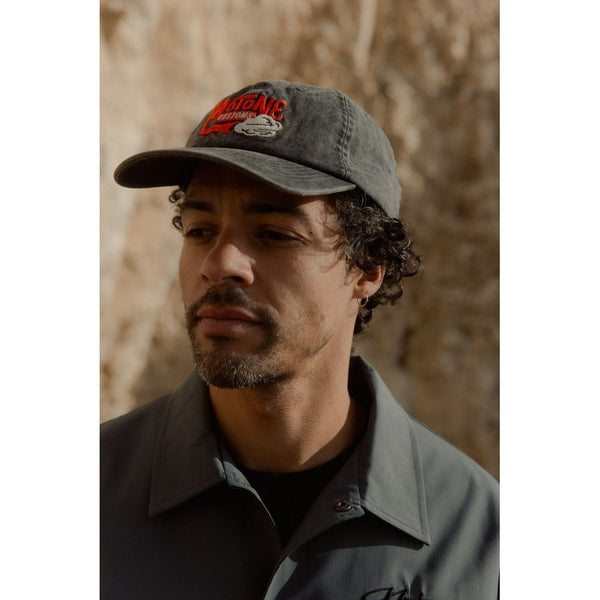 Motone SMOKER - 6-Panel Vintage Cap - Black Washed Cotton