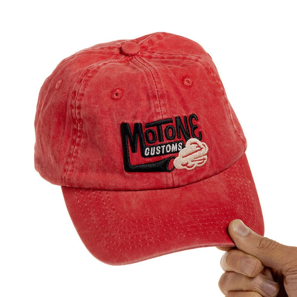 Motone SMOKER - 6-Panel Vintage Cap - RED Washed Cotton