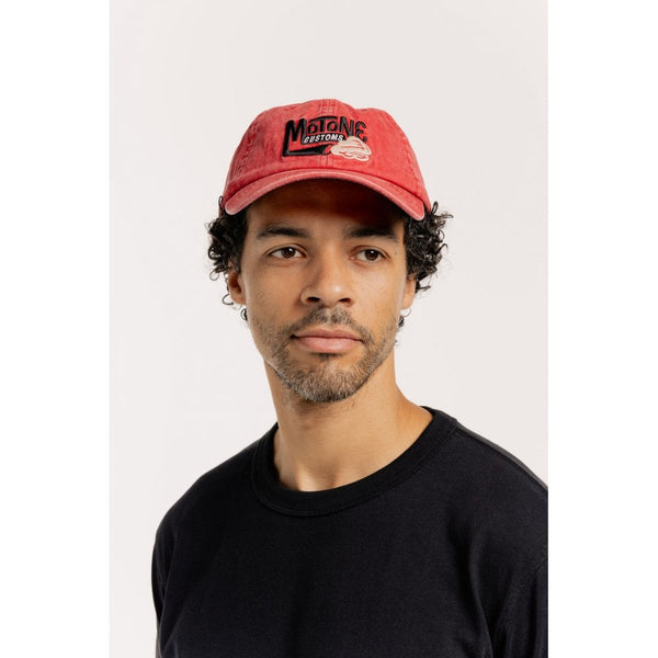 Motone SMOKER - 6-Panel Vintage Cap - RED Washed Cotton