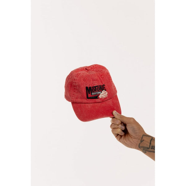 Motone SMOKER - 6-Panel Vintage Cap - RED Washed Cotton