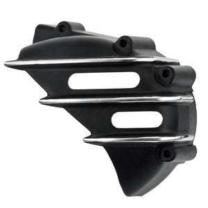 Motone Speedster Sprocket Cover - Ribbed - Black/Contrast Polished Fin