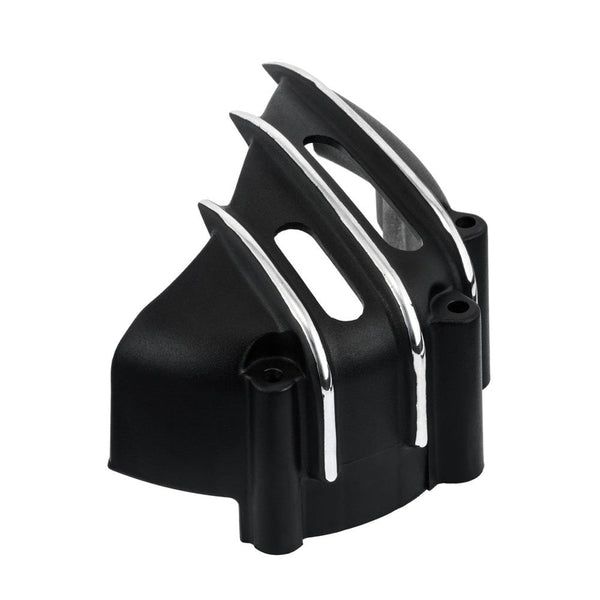 Motone Speedster Sprocket Cover - Ribbed - Black/Contrast Polished Fin