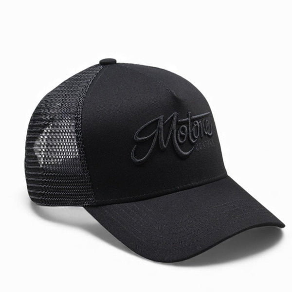 Motone Trucker Cap - Black on Black Motone Stealth Logo