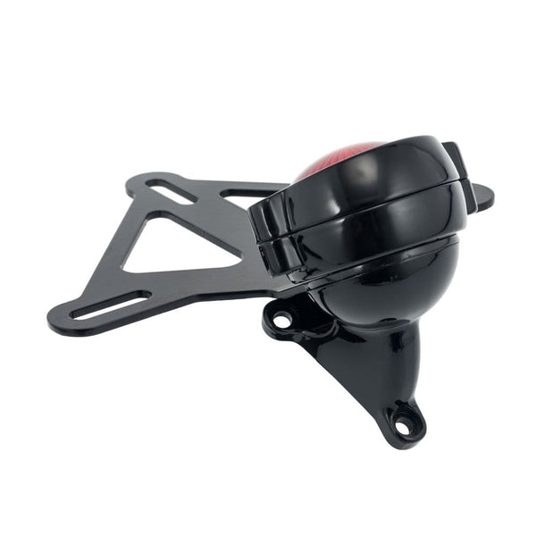 Motone Steel License/Number Plate Bracket Round Light