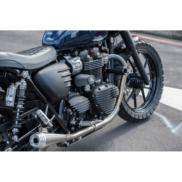 Motone Streamliner Sprocket Cover - Ribbed - Black Fins - LC - Street