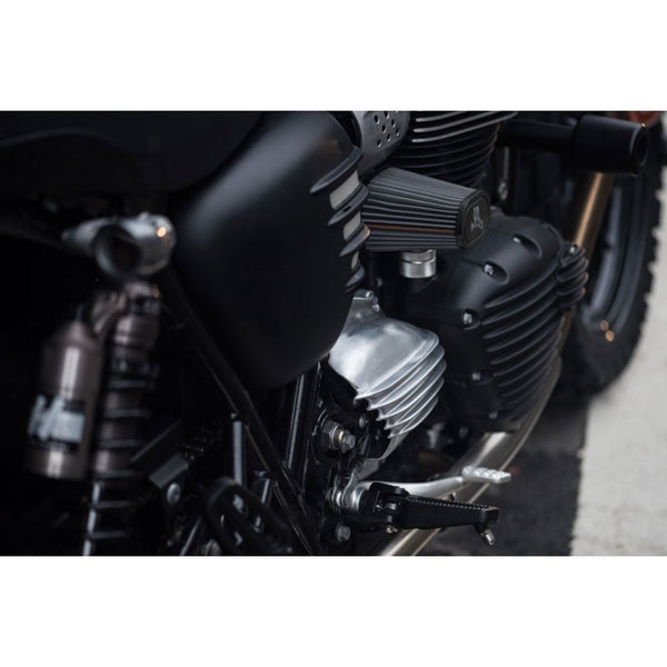 Motone Streamliner Sprocket Cover - Ribbed - Brushed Finish - LC - Str
