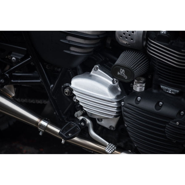 Motone Streamliner Sprocket Cover - Ribbed - Brushed Finish - LC - Str