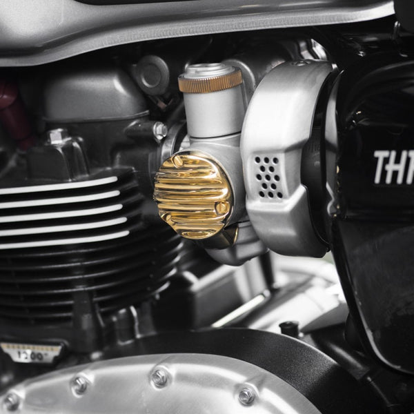 Motone Brass Ribbed Throttle Body Covers 1200