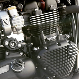 Motone TPS Carb/Throttle Body Cover - Pair - Ribbed/Finned - Raw Finis