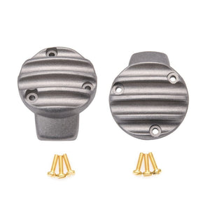 Motone TPS Carb/Throttle Body Cover - Pair - Ribbed/Finned - Shot Blas