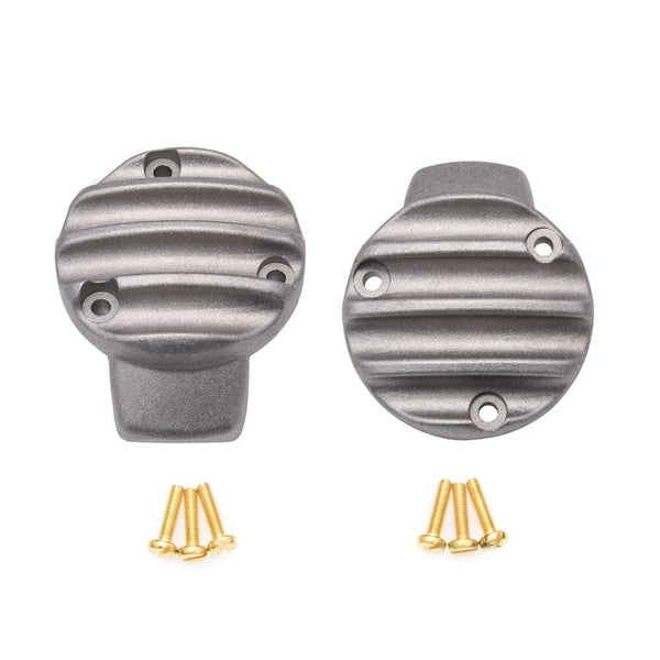 Motone TPS Carb/Throttle Body Cover - Pair - Ribbed/Finned - Shot Blas