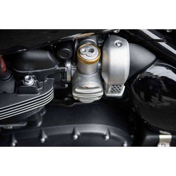 Motone TPS Carb/Throttle Body Cover - Pair - Ribbed/Finned - Shot Blas