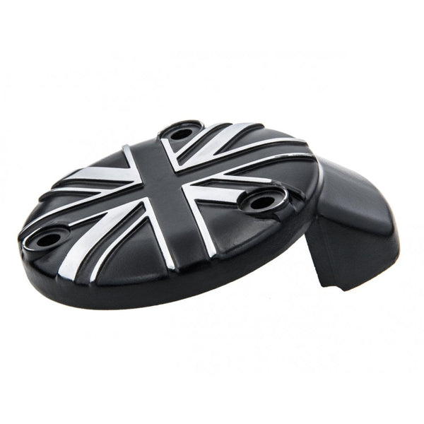 Motone TPS Carb/Throttle Body Cover - Pair - Union Jack - Black/Contra