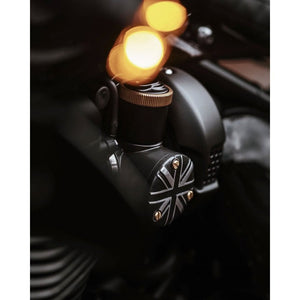Motone TPS Carb/Throttle Body Cover - Pair - Union Jack - Black/Contra
