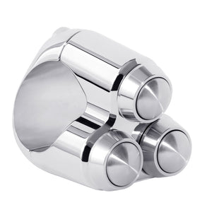 Motone Triple Micro Switch Button Housing - One Inch Handlebar - Chrom