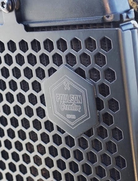 Poulson  ~  Custom Triumph Bobber radiator guard