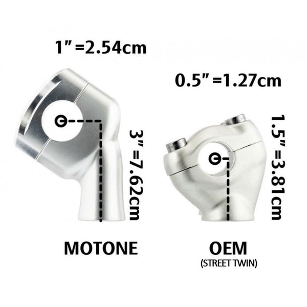 Motone Up-And-Over Riser Kit for 28.6mm Fat Bars - Black
