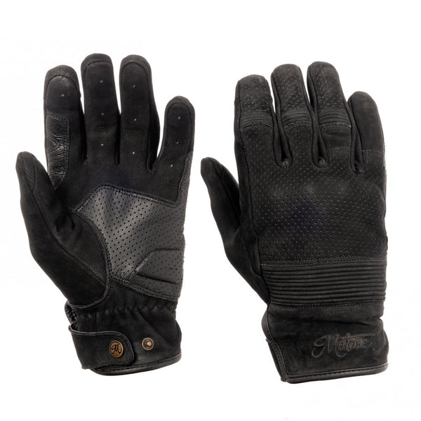 Motone WRAITH - Motorcycle Riding Gloves - Nubuck Leather - Black