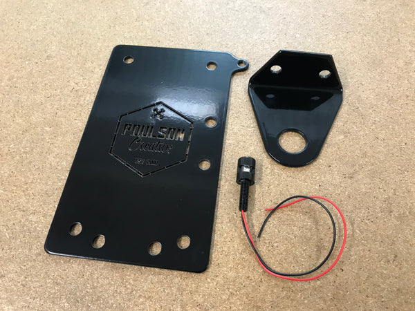 Poulson  -  Side Mount Number Plate Bracket with LED Bolt