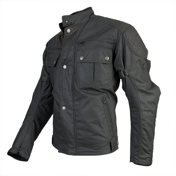BYCITY Mens Belfast Green waxed cotton jacket